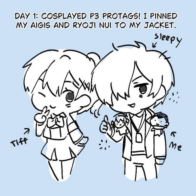 Little doodle of day 1 AX as P3 protags!