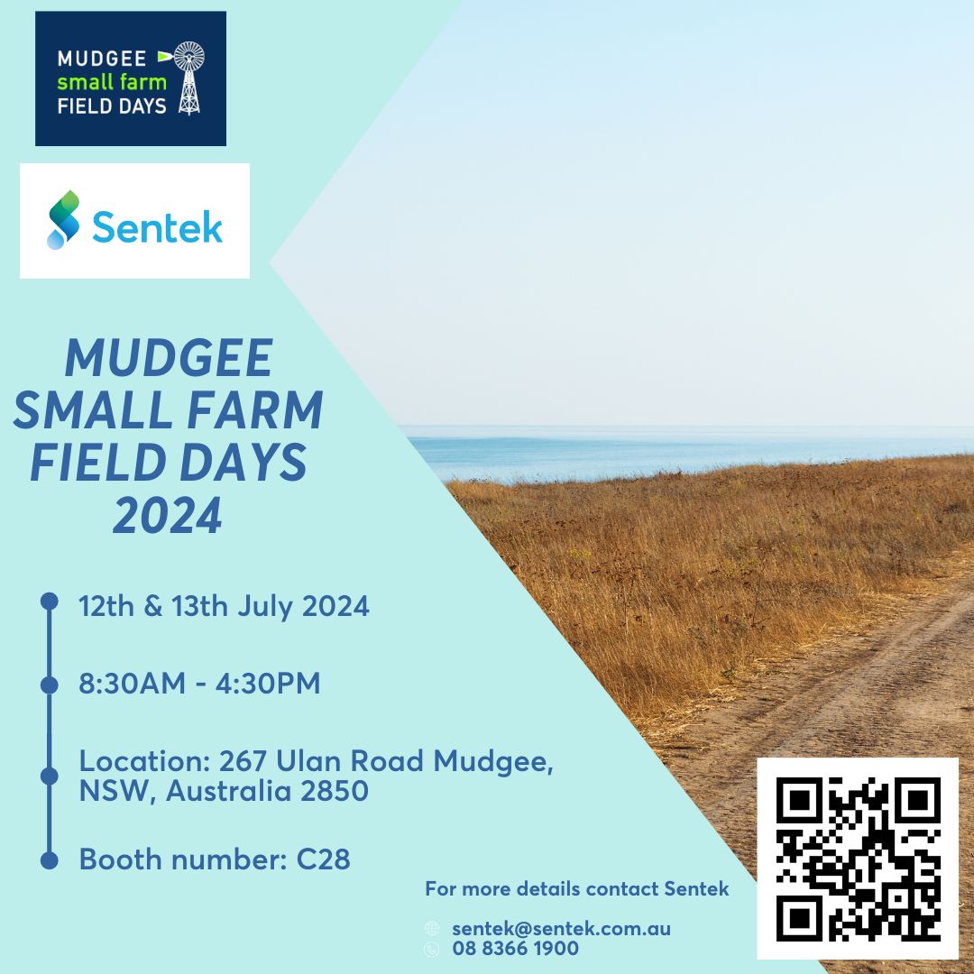 Sentek is attending and exhibiting at the Mudgee Small Farm Field Days 2024 with a range of our products on display. Feel welcome to visit and inspect Sentek’s booth (C28) and ask any questions you might have regarding the use of soil probes &amp; equipment in your operations.