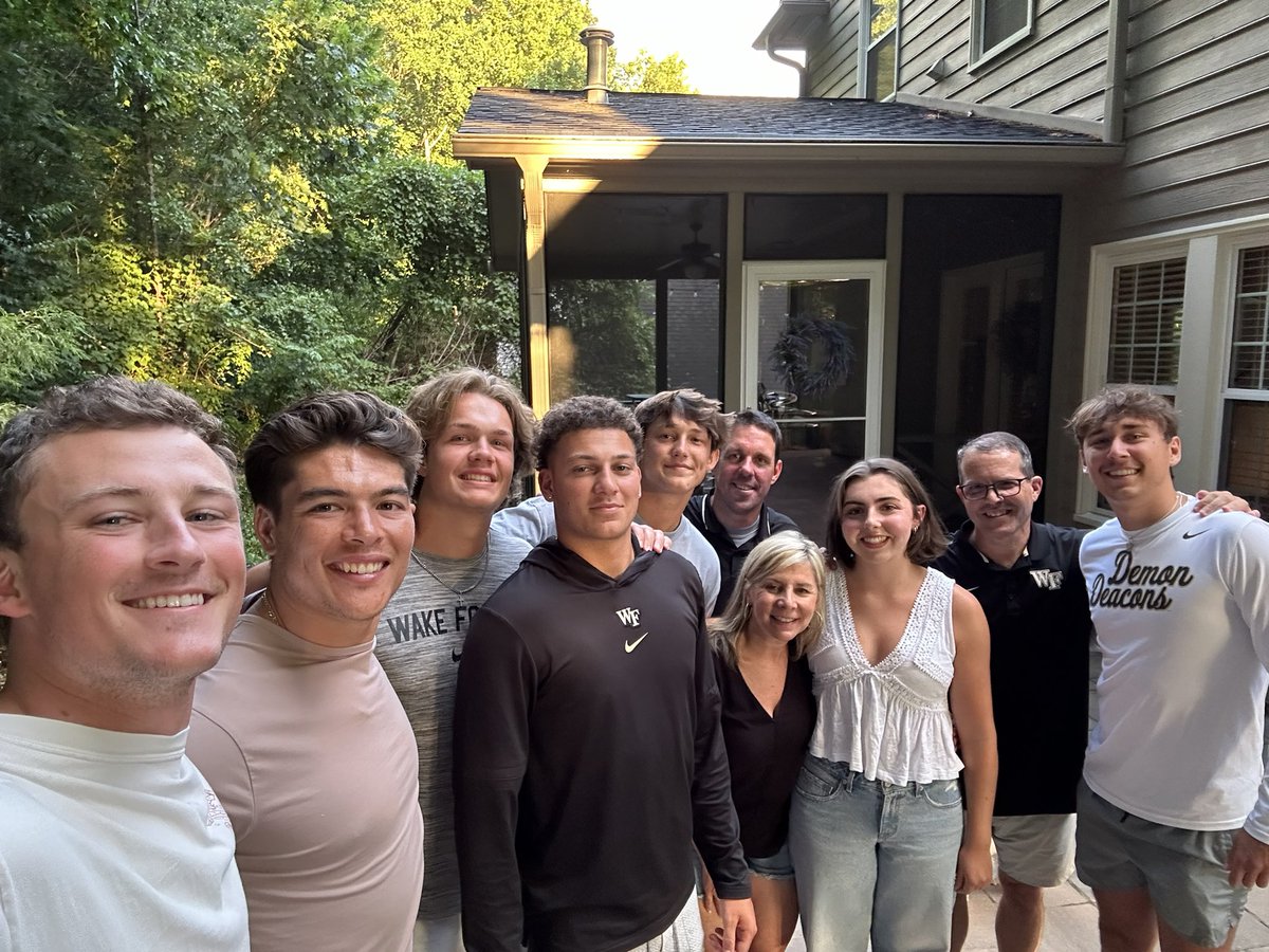Great dinner tonight with the Wake QB’s!  Love this group and love going to work with them every day! #poiseandpassion