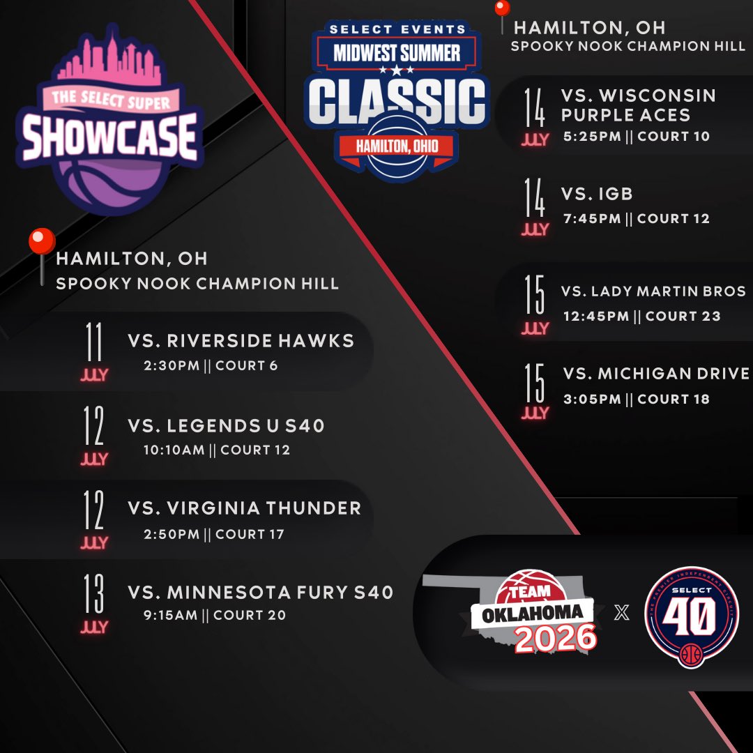 Sadie Epps (@sadieepps) on Twitter photo Come check us out in Ohio!!
<a href="/Radomski14/">Jason Radomski</a>
<a href="/TeamOKGirlsBB/">Team Oklahoma Girls Basketball</a>
<a href="/TeamOK2026_Red/">Team Oklahoma S40</a> Come check us out in Ohio!!
<a href="/Radomski14/">Jason Radomski</a>
<a href="/TeamOKGirlsBB/">Team Oklahoma Girls Basketball</a>
<a href="/TeamOK2026_Red/">Team Oklahoma S40</a>