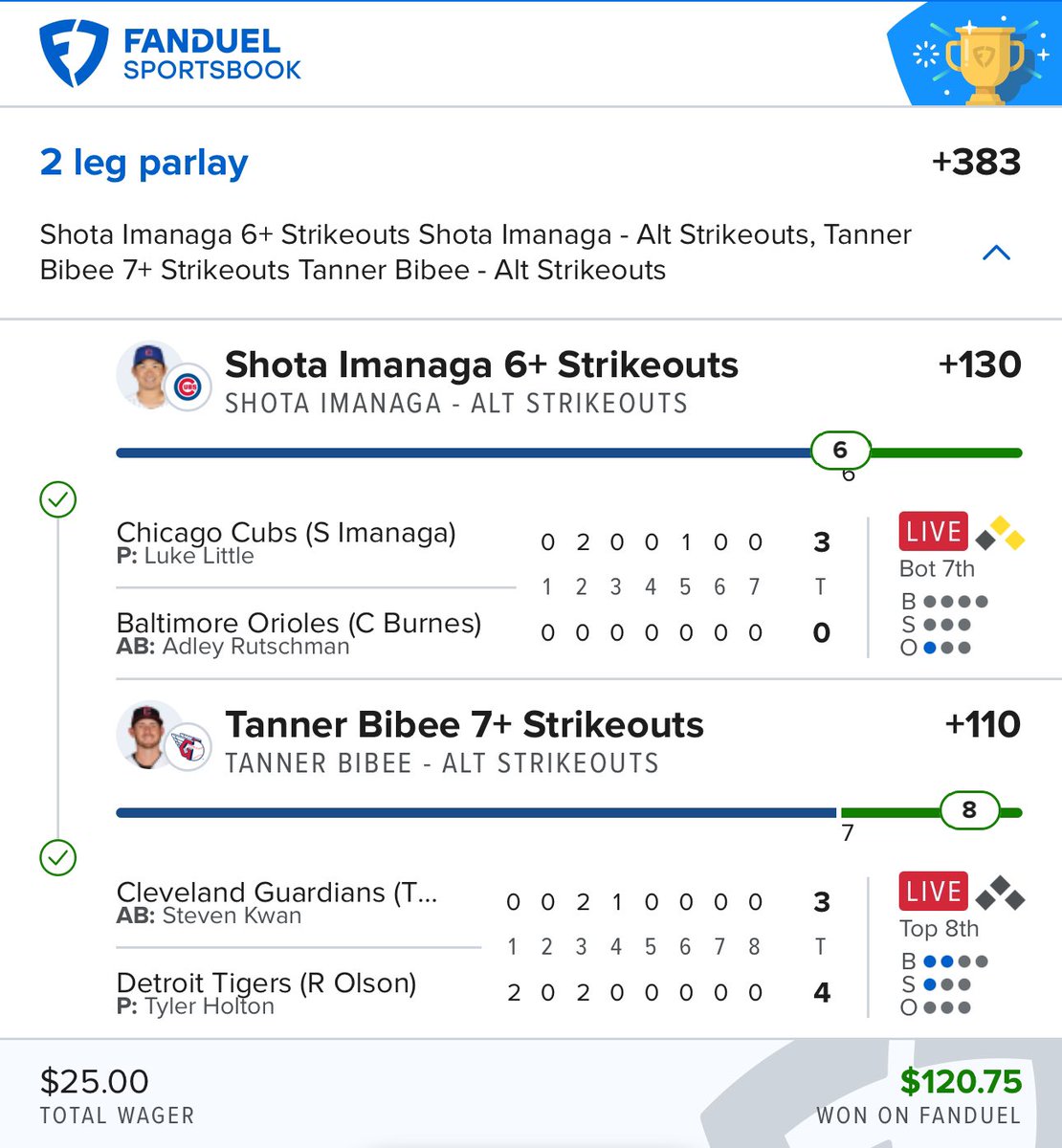 TheSharpBros's tweet photo. Call me the Strikeout KING 👑⚾️

+3912 ✅💰

$50 Giveaway - Like/RT this post! 📈📈

#GamblingX #Winningpicks #bettingtips https://t.co/sjLy1jkGhi