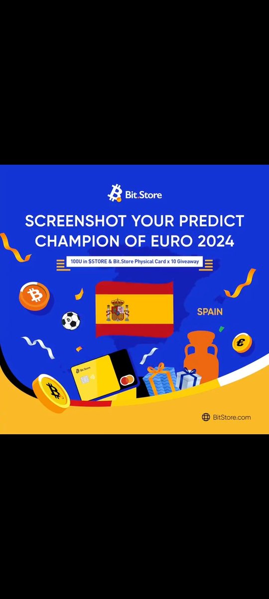 andreasgo5's tweet photo. @www_bit_store @EURO2024 Spain champion
#BitStrore https://t.co/LNagimw5pG