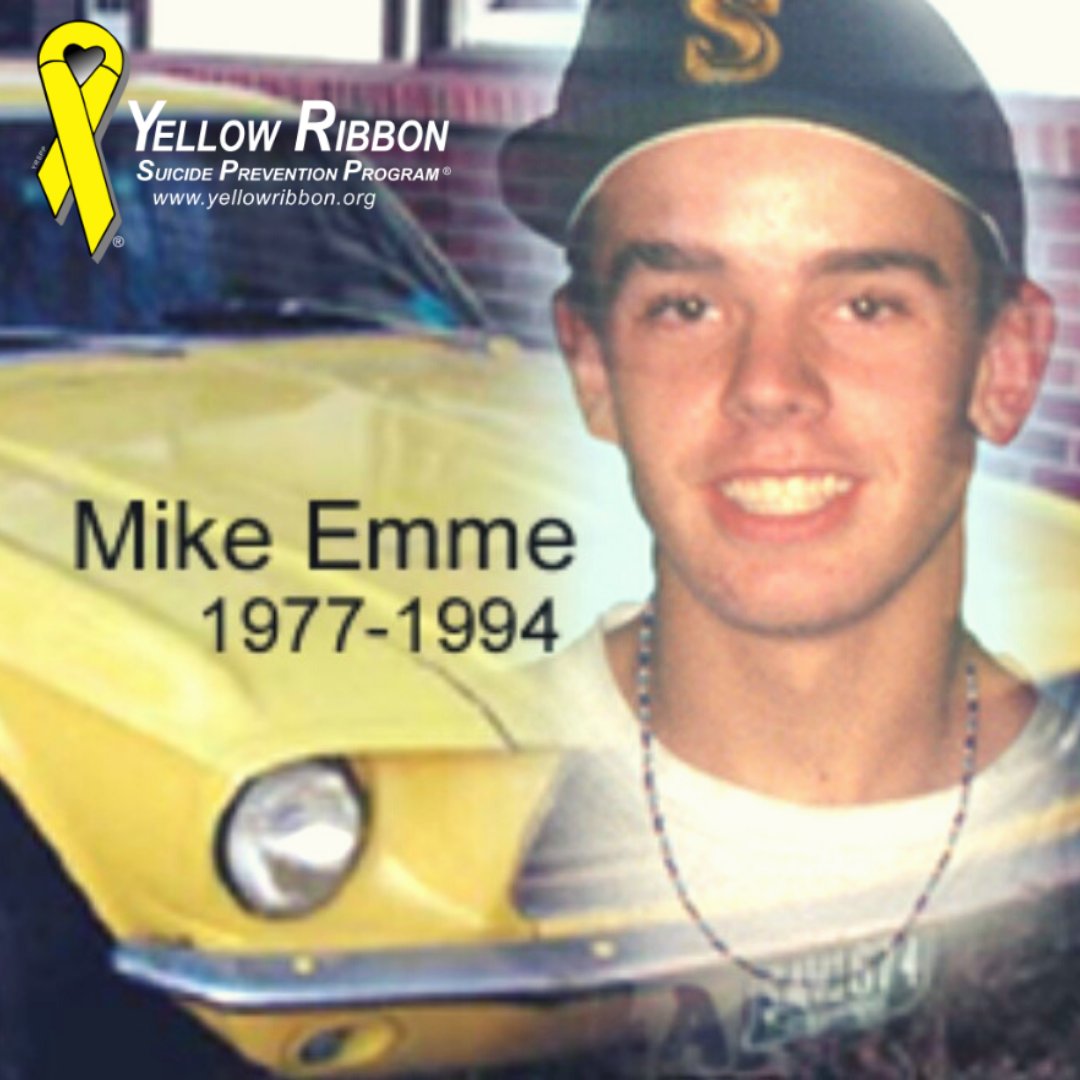 YellowRibbonA4H's tweet image. Yellow Ribbon was founded in 1994 by the parents and friends of Mike Emme, who took his life when he did not know how to tell someone he needed help. For three decades, we have been dedicated to saving lives and spreading hope. 💛 #30Years #SuicidePrevention #HopeAndHelp
