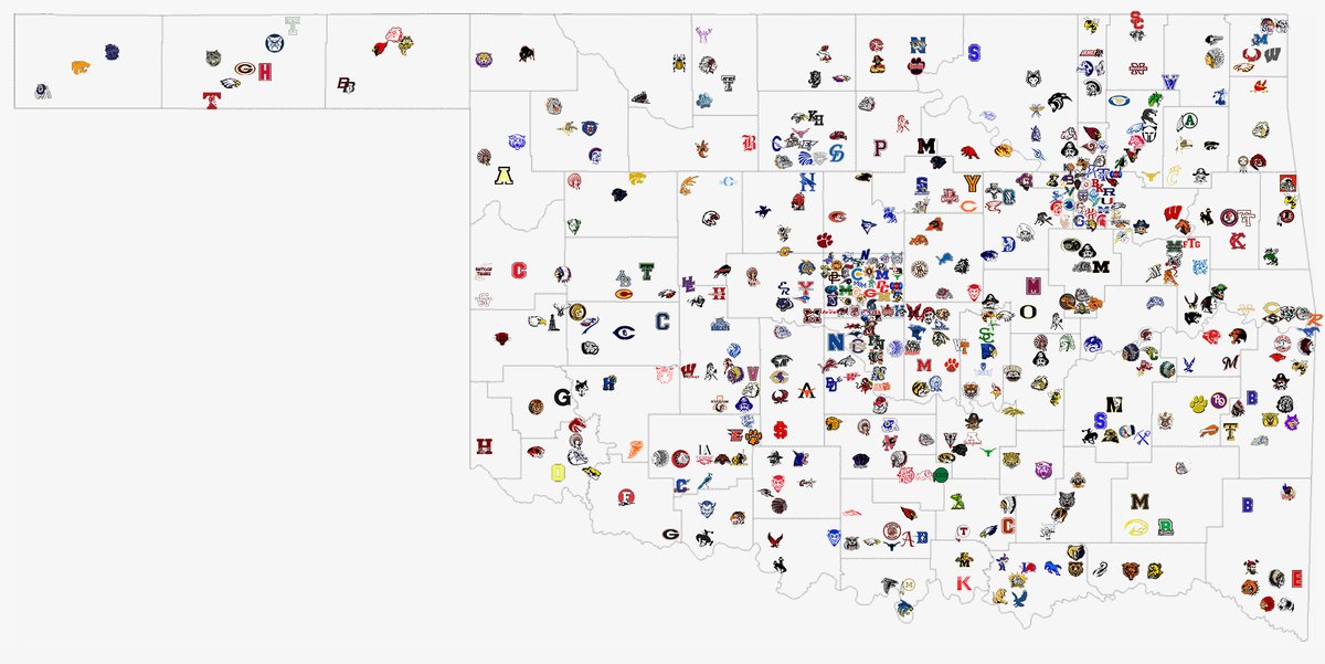 Eric T. Scott (@ericscott21) on Twitter photo So some people find projects to do on TikTok, Pinterest, etc., but I put logos on maps like a psychopath. Still cool to see the OSSAA schools mapped out though. #okpreps <a href="/SickosCommittee/">Sickos Committee</a> So some people find projects to do on TikTok, Pinterest, etc., but I put logos on maps like a psychopath. Still cool to see the OSSAA schools mapped out though. #okpreps <a href="/SickosCommittee/">Sickos Committee</a>