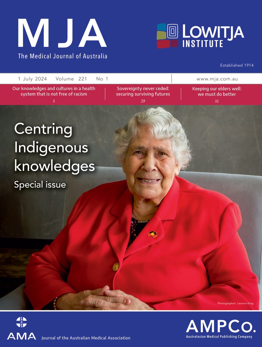 theMJA's tweet photo. In memory of the late Dr Lowitja O’Donoghue, in partnership with the Lowitja Institute, the MJA is proud to publish a Special Issue on centring #IndigenousKnowledges:
Available online at https://t.co/TzDxQ1N5xA
or as an eJournal at https://t.co/hVWrnsKKAc https://t.co/DdtyDJ4PGa