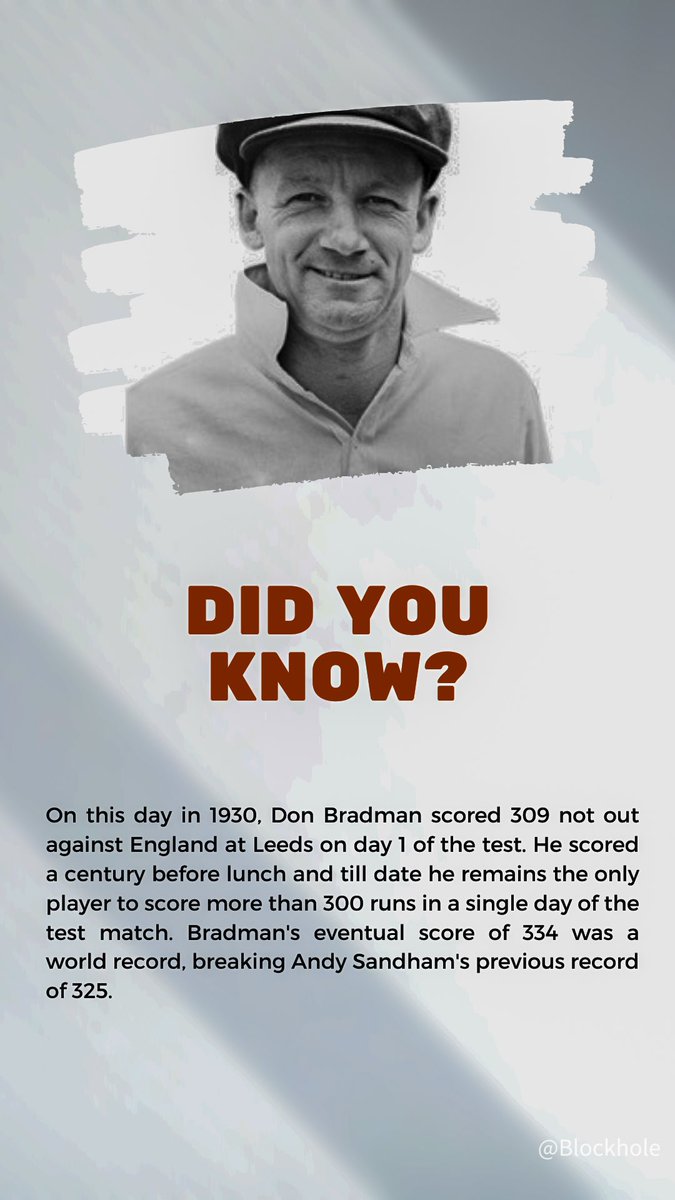 imrajitd's tweet photo. #DidYouKnow
#BlockHole
#Trivia
#ThisdayThatYear
#Cricket
#CricketFever
#DonBradman
#CricketTwitter https://t.co/WcNyEcmi1G