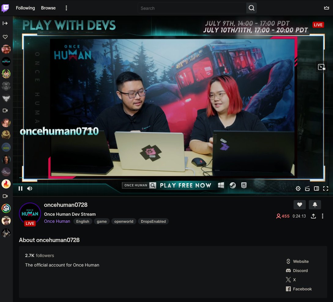 Baker_Garrett's tweet photo. Excited to see what news the devs have after the first bit of launch!

#playwithdevs #OnceHuman https://t.co/SPBlk4i9Ia