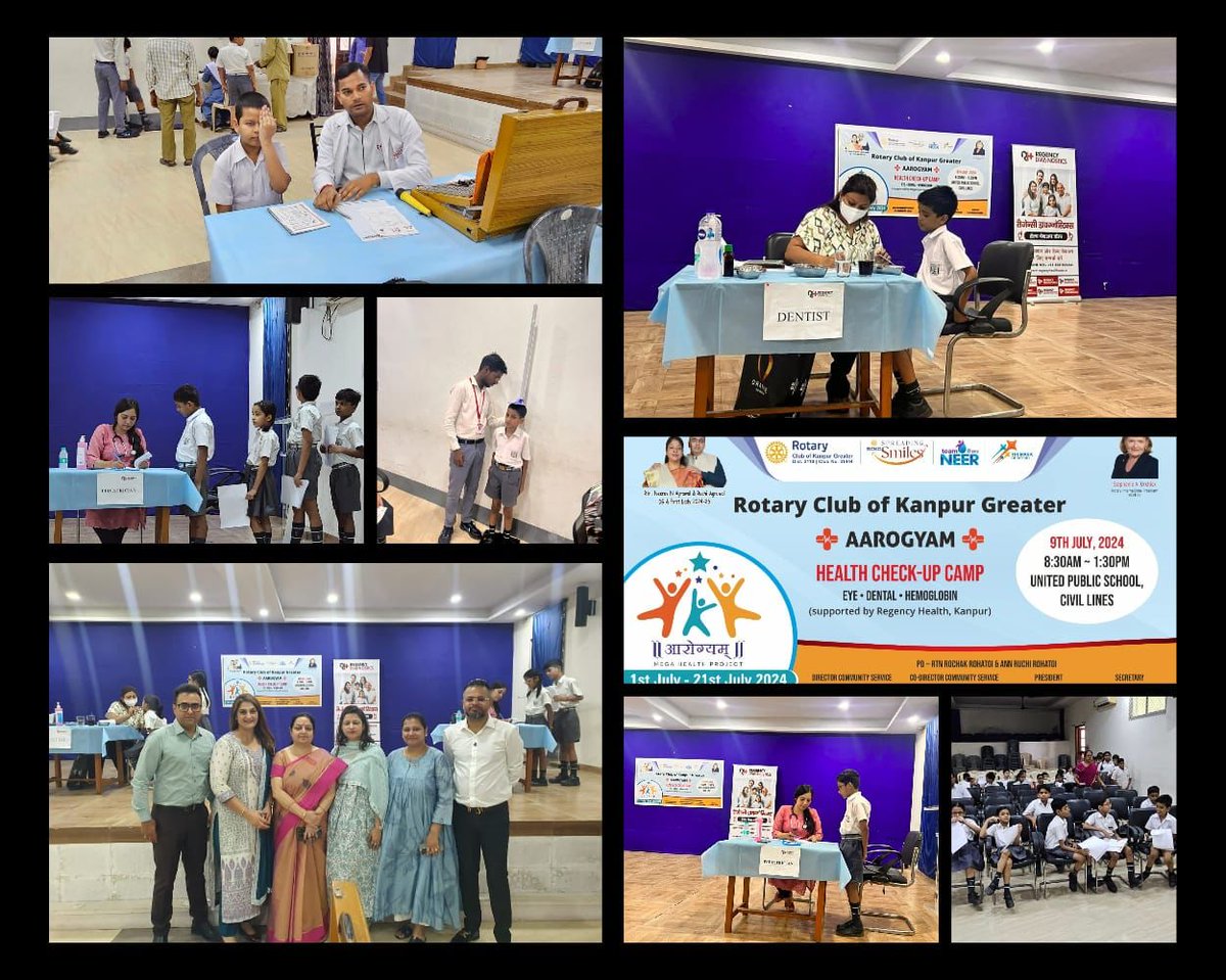 Rotary3110's tweet photo. Glimpses from #Arogyam, Mega Health Check-Up Camp organised by Rotary Club of #Kanpur Greater. Stay tuned for more updates of the Arogyam camps across RID3110.

These camps are checking baseline health parameters of students from class 3 to class 8.

#Rotary #RotaryIndia https://t.co/VwMMiHpZhY