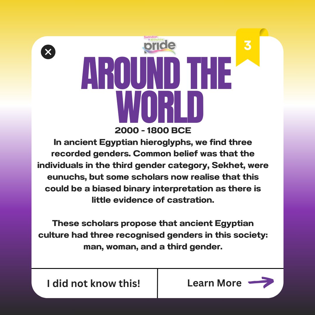 Swindonwiltspri's tweet photo. Let’s get into some of the history of Non-Binary for Non-Binary Awareness Week! 

#lgbt #swinwiltspride #nonbinary #genderisaconstruct  #nonbinaryawarenessweek #nonbinaryhistory #genderidentity #nonbinaryrepresentation https://t.co/PJWtUaVspU