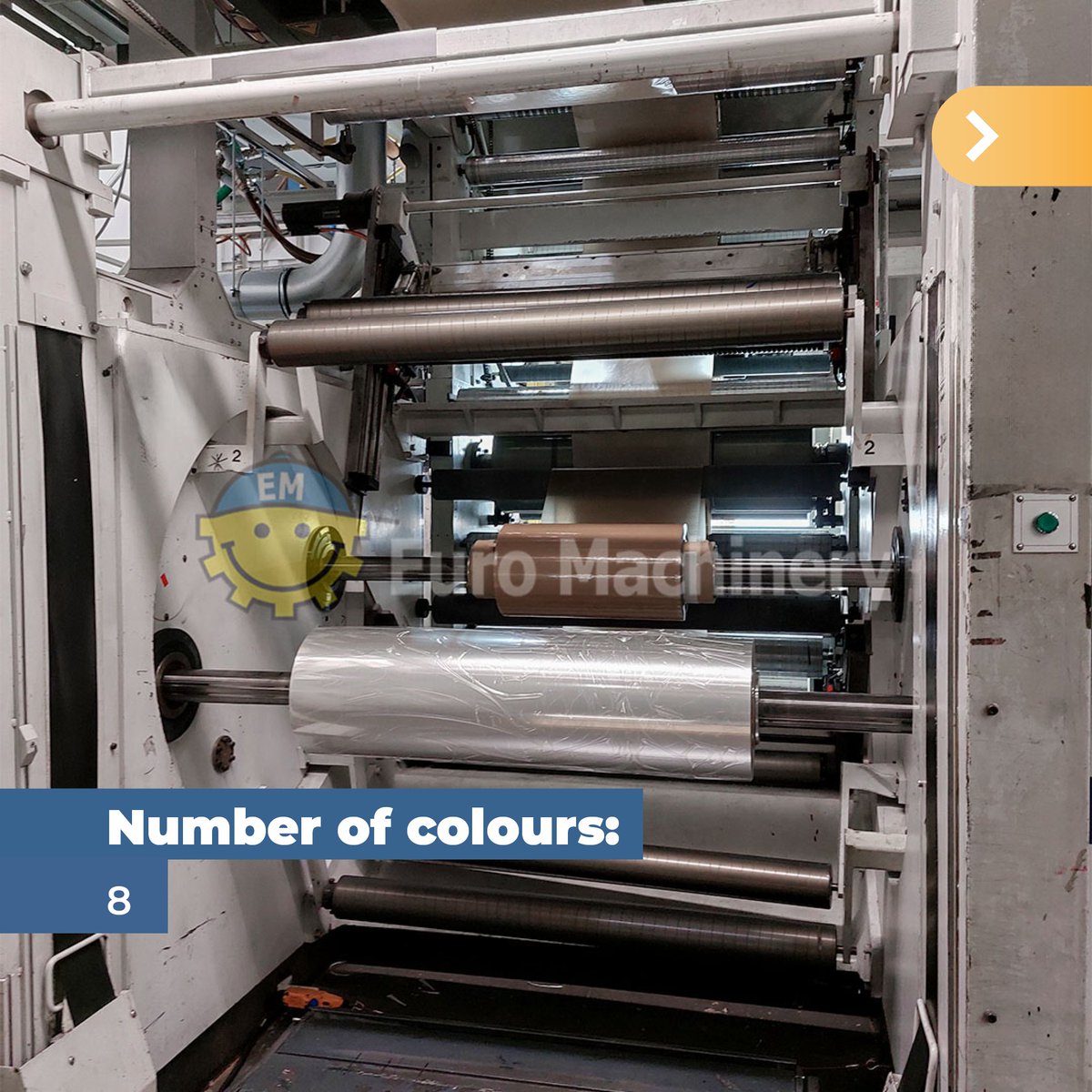 Euro_Machinery's tweet photo. Upgrade Your Printing Capabilities with the Fischer &amp; Krecke 16S/8 CI Flexo Printer! 🖨️

Excels in printing with 8 colors and can handle various materials, including PE, PP, OPP, PET, and paper.
.
.
Ref.: 40065
#FlexoPrinting #FischerKrecke #PrintingIndustry #PlasticIndustry https://t.co/K5HrfsbFtM