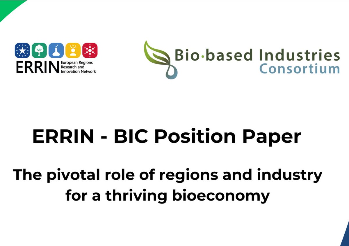 Bio-based Industries Consortium (@biconsortium) on Twitter photo Our joint position paper with <a href="/ERRINNetwork/">ERRIN Network</a> calls for 🇪🇺EU policymakers to taker faster & bolder specific actions to pave the way for regions & industry to contribute to a thriving #bioeconomy Read the paper here: errin.eu/system/files/2… Our joint position paper with <a href="/ERRINNetwork/">ERRIN Network</a> calls for 🇪🇺EU policymakers to taker faster & bolder specific actions to pave the way for regions & industry to contribute to a thriving #bioeconomy Read the paper here: errin.eu/system/files/2…