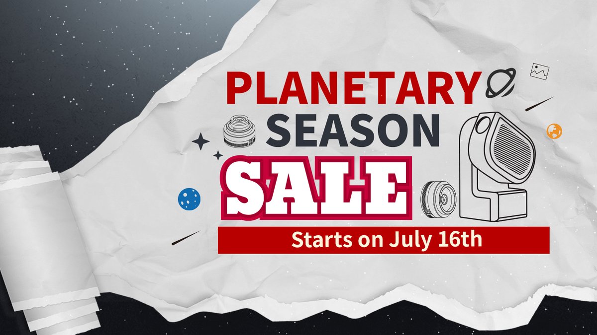 zwoastro's tweet photo. 🪐This year's Planetary Season Sale is on schedule😱, with nearly 30 popular products participating.🔭
⏳The sale will officially begin on July 16th, so stay tuned!🤩
#planetary #planetaryseason #sale #zwo #camera #astrophotography #deepskyphotography #deepskycamera #SummerSale https://t.co/mlE8HZ2Vlj