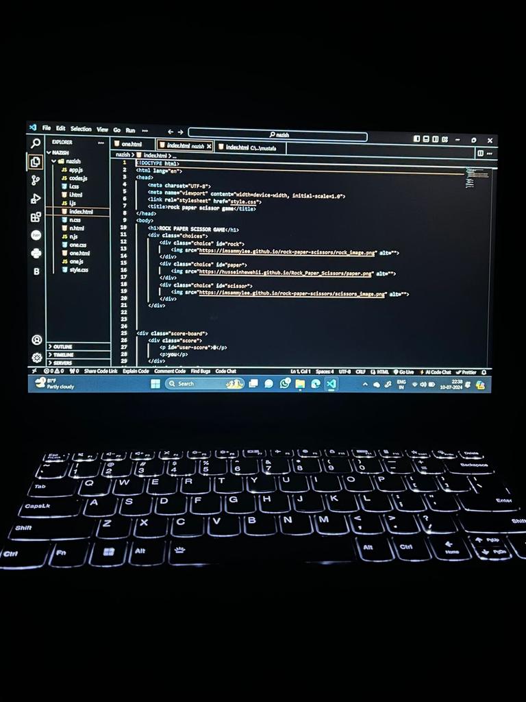 NazishPatel7's tweet photo. Ready, set, play! 🚀 My Rock Paper Scissors game is live! Take on the computer and show off your skills! #WebDevelopment #Gaming #RockPaperScissors #Coding #twitterdev #codepen #github #javascript #mern #Website #newgame #topicks https://t.co/3MRbJdIz2x