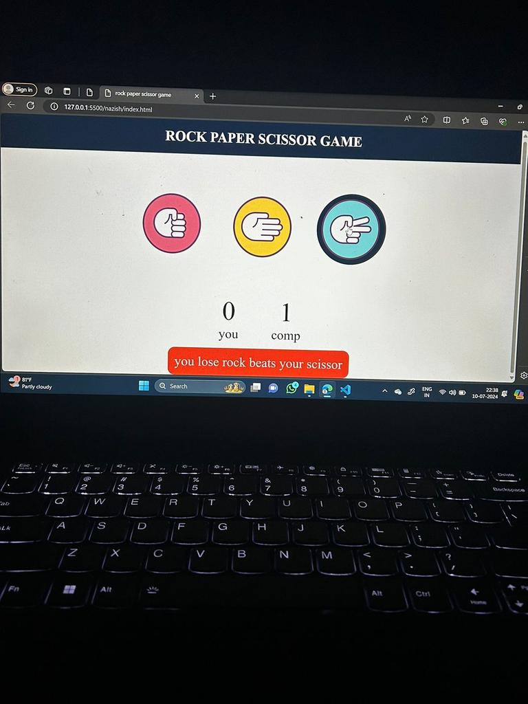 NazishPatel7's tweet photo. Ready, set, play! 🚀 My Rock Paper Scissors game is live! Take on the computer and show off your skills! #WebDevelopment #Gaming #RockPaperScissors #Coding #twitterdev #codepen #github #javascript #mern #Website #newgame #topicks https://t.co/3MRbJdIz2x