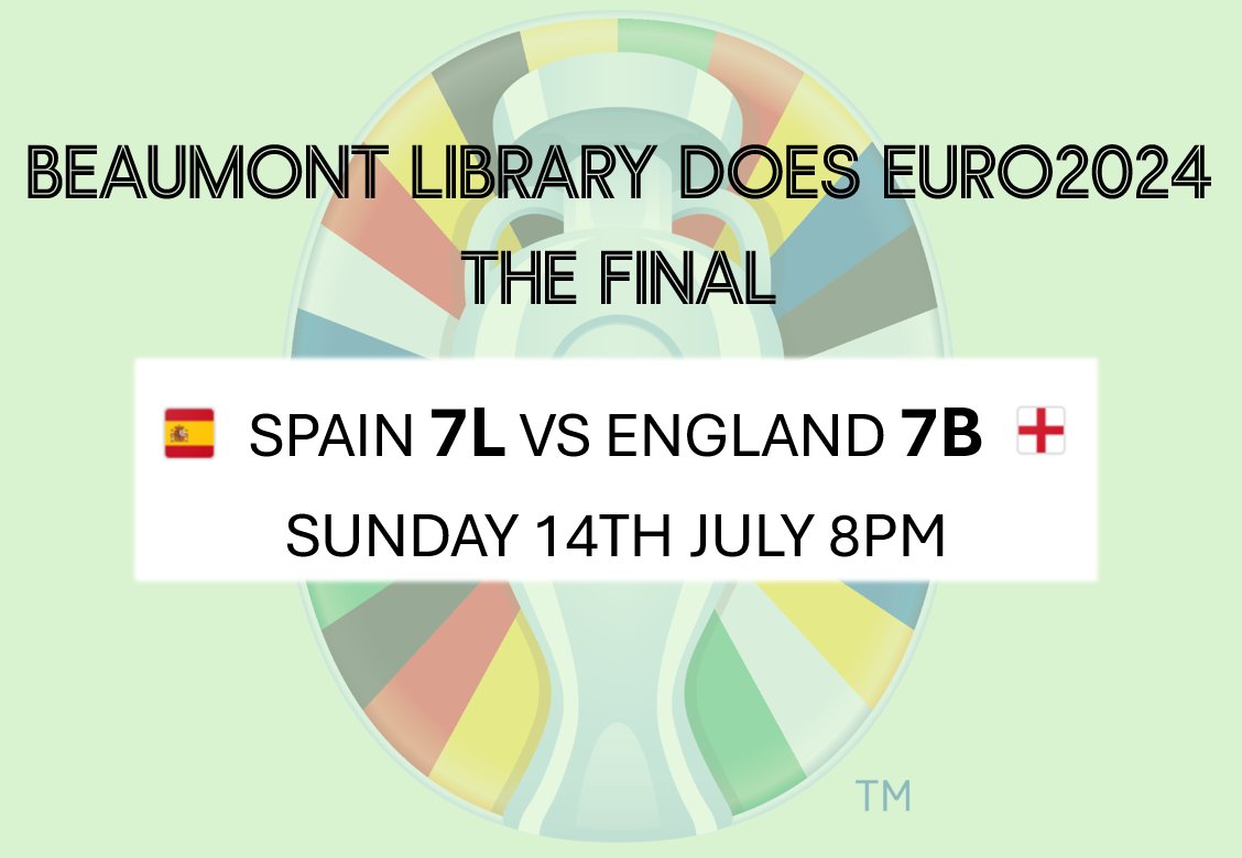 Beaumont Library (@beaulibrary) on Twitter photo ⚽️ 27 days, 50 games and 114 goals have led to this: an all-<a href="/BeaumontYear7/">Beaumont Year 7</a> #EURO2024 final! After the excitement of the semis, 7L 🇪🇸 will take on 7B 🏴 on Sunday night. Is football coming home or a casa?! ⚽️ ⚽️ 27 days, 50 games and 114 goals have led to this: an all-<a href="/BeaumontYear7/">Beaumont Year 7</a> #EURO2024 final! After the excitement of the semis, 7L 🇪🇸 will take on 7B 🏴 on Sunday night. Is football coming home or a casa?! ⚽️