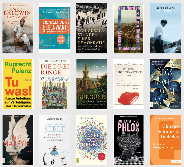 CHBeckLiteratur's tweet photo. Ab heute im Buchhandel erhältlich: Die ersten Neuerscheinungen aus dem Herbstprogramm.
Leseproben und mehr: https://t.co/b7bUFI6pdC #jamesbaldwin #zoradelbuono #volkerullrich @polenz_r
