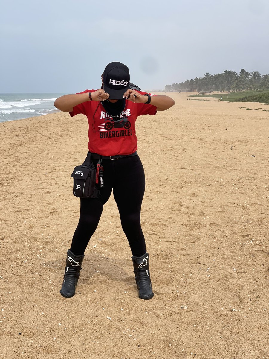 Bikergirlel's tweet photo. It Was a Ride3️⃣ Thing In Grand Popo - Benin 🇧🇯 Over The Weekend…. @moto_gbee 📸🔥💋❤️ #bikergirl #bikergirlel #ride3 #ride3clothing #westafricantour #charity #bikelife #trending #viral #fyp https://t.co/ndHtFwVZ3Z