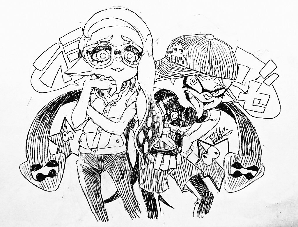 マイイカらくがき(アナログ再掲)
#Splatoon #splatoonart 