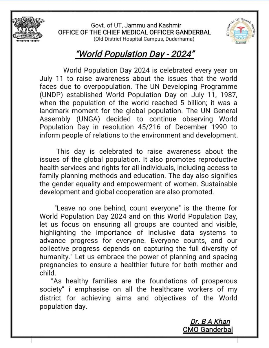DrbashirK4121's tweet photo. World population  day 2024 https://t.co/Aw7R8lxBTZ