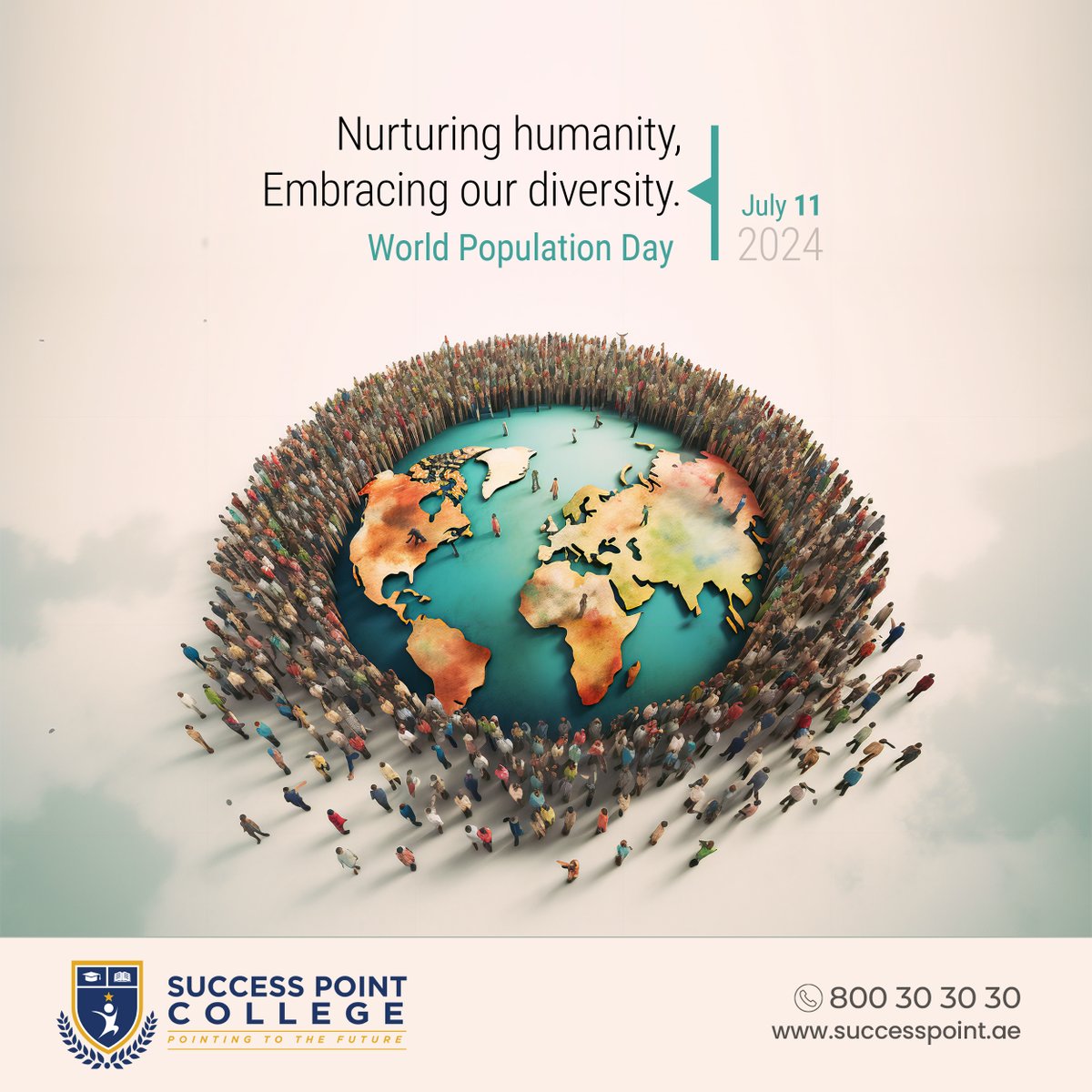 SuccessPointCo1's tweet image. Embracing the rich tapestry of humanity on this World Population Day, July 11th! At Success Point College, we celebrate the diversity that defines us - where every voice, culture, and perspective adds vibrancy to our community.

#WorldPopulationDay #successpointcollege