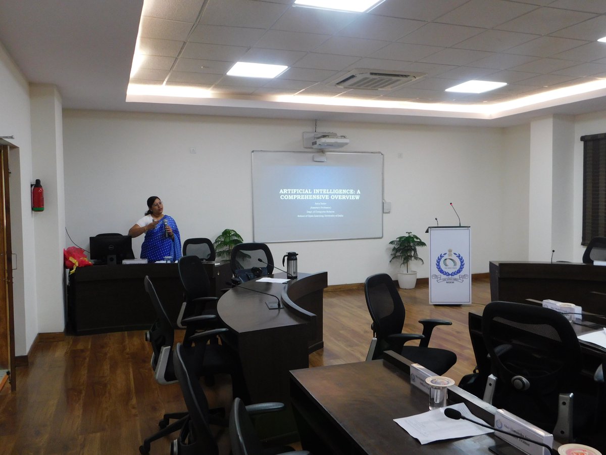 NIDEM_GoI's tweet photo. NIDEM is conducting END OF PROBATION (Phase-II) programme for the IDES officers, 24th June - 31st July 2024. Ms.Asha Yadav, Asst. Prof. DU & Dr.Nupur Gosain, Asst. Prof. DU, delivered a lecture on AI & Governance, transformation & its impact.
#DGDE #capacitybuildingcommission https://t.co/LmNzaell4S