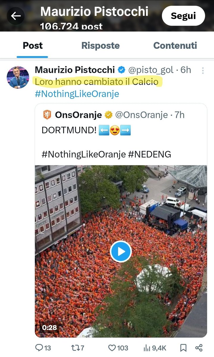 Anche il mio collega <a href="/pisto_gol/">Maurizio Pistocchi</a> si dimostra una sentenza, ma non raggiungerà mai le vette del sottoscritto.
Spiace.

RT se sei d'accordo.
#EURO2024 #OlandaInghilterra #colazioni #Nano #stanzino #Juventus
