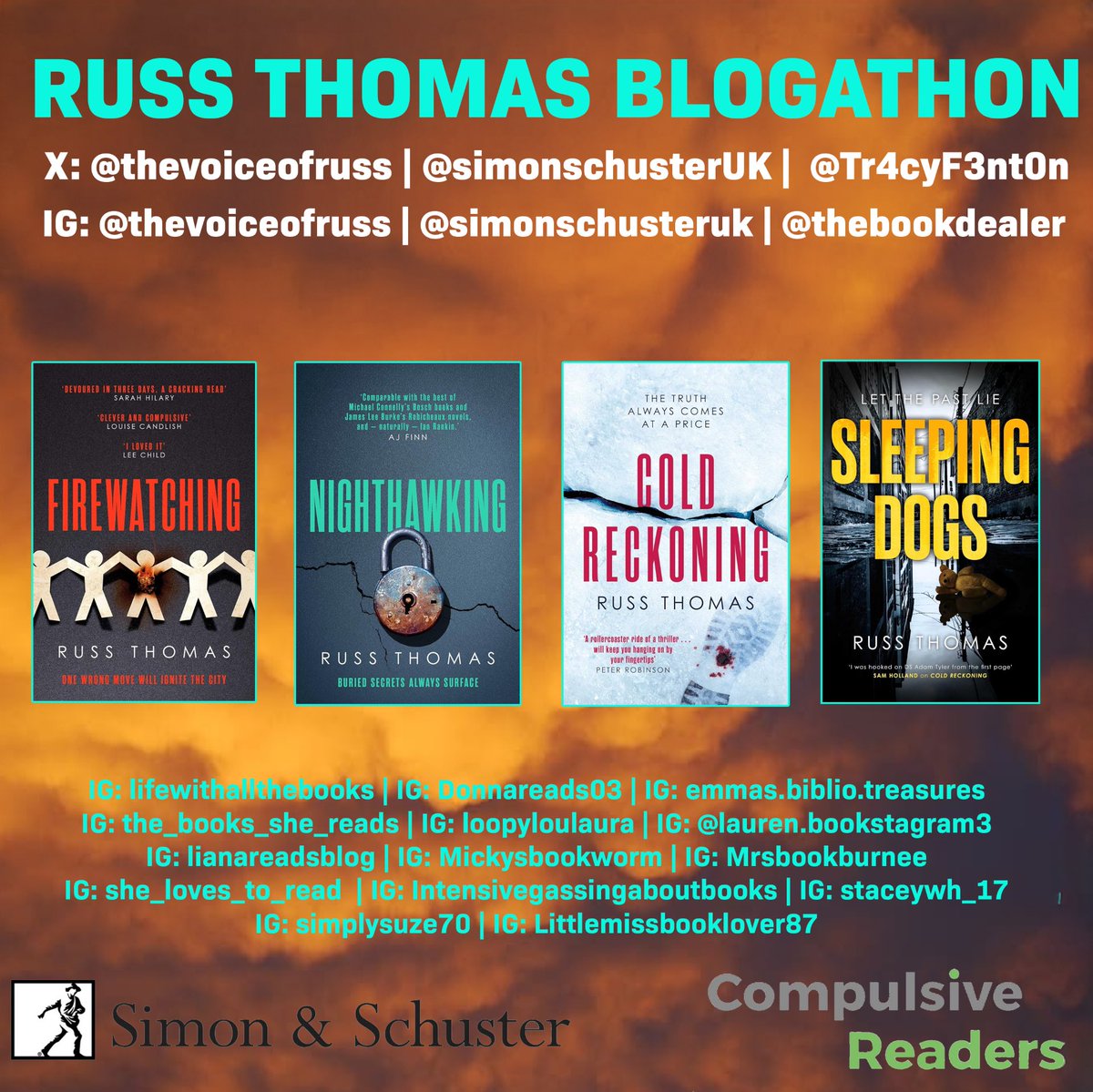 Lauren_Books3's tweet photo. So excited to be a part of this Blogathon! 

😃🙌🏻

@thevoiceofruss 
@simonschusterUK 
@Tr4cyF3nt0n 

#Blogathon #RussThomas #CompulsiveReaders #CrimeThriller #Books #BookX #BookBlogger https://t.co/0suei45DMm