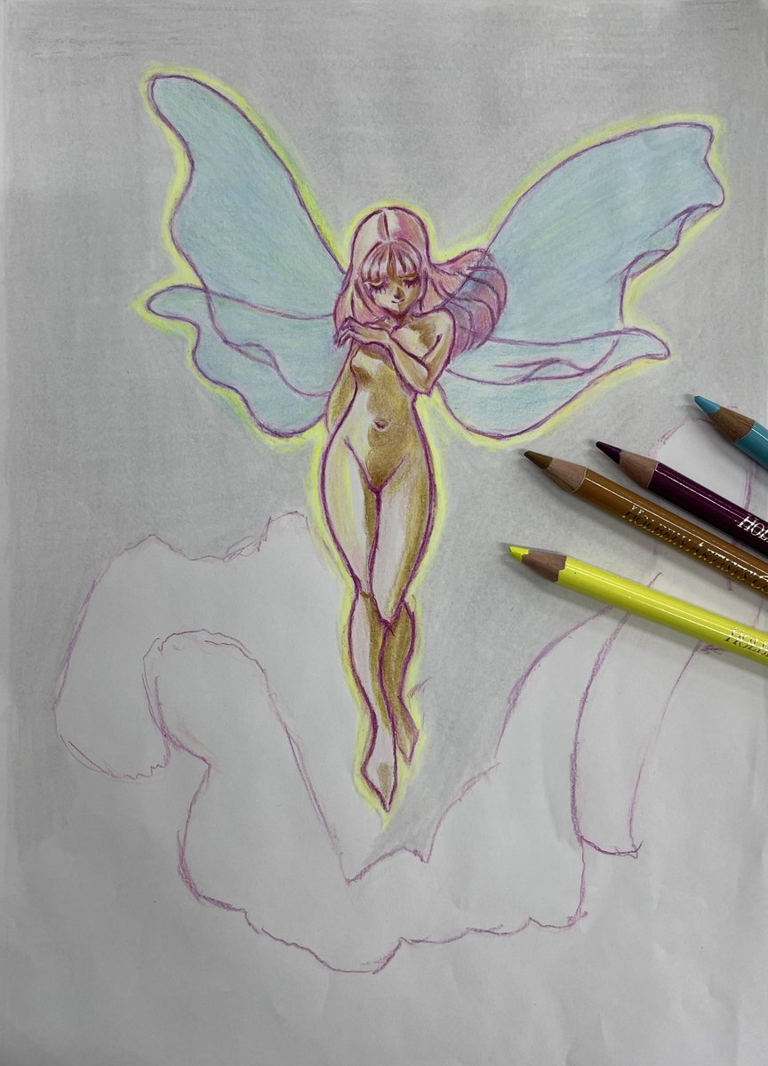 ミ・フェラリオ　途中経過です😊
#色鉛筆画 
#ダンバイン