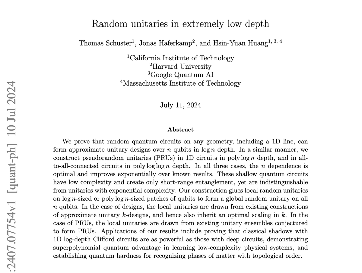 Can we tell apart short-time &amp; exponential-time quantum dynamics?

In arxiv.org/abs/2407.07754, we found the answer to be "No" even though it seems easy.

This discovery leads to new implications in quantum advantages, faster learning, hardness of recognizing phases of matter ...