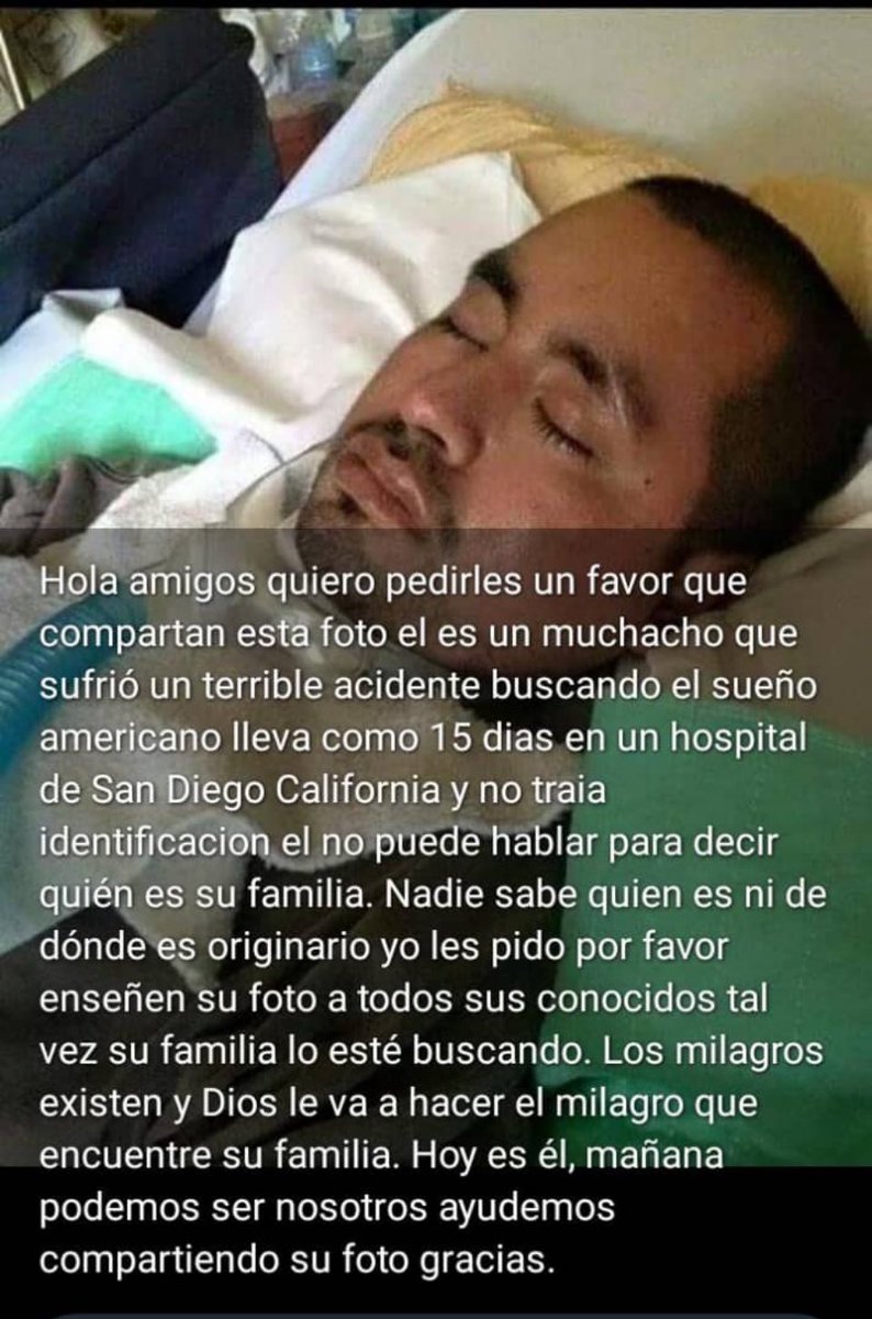 Por favor RT a ver si alguien de su familia o amigos lo reconoce