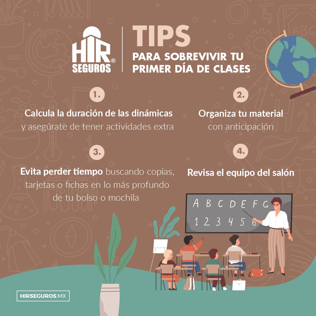 HIR_Seguros's tweet photo. Sabemos que muchas veces el primer día de clases es difícil, por eso te compartimos estos tips y te deseamos mucho éxito. 🤩📚
#SeguroAccidentesEscolarte respalda.
Descubre todos los beneficios en:
👉🏻https://t.co/eCIDhiIWFZ
#EmpresaMexicana #Aseguradora #Accidentes https://t.co/AFT9C1Ch9C
