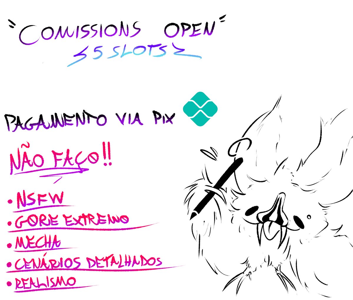 ValenStarw's tweet photo. Comissões Abertas
5 Slots Disponíveis!! https://t.co/O7Yh4zboBS