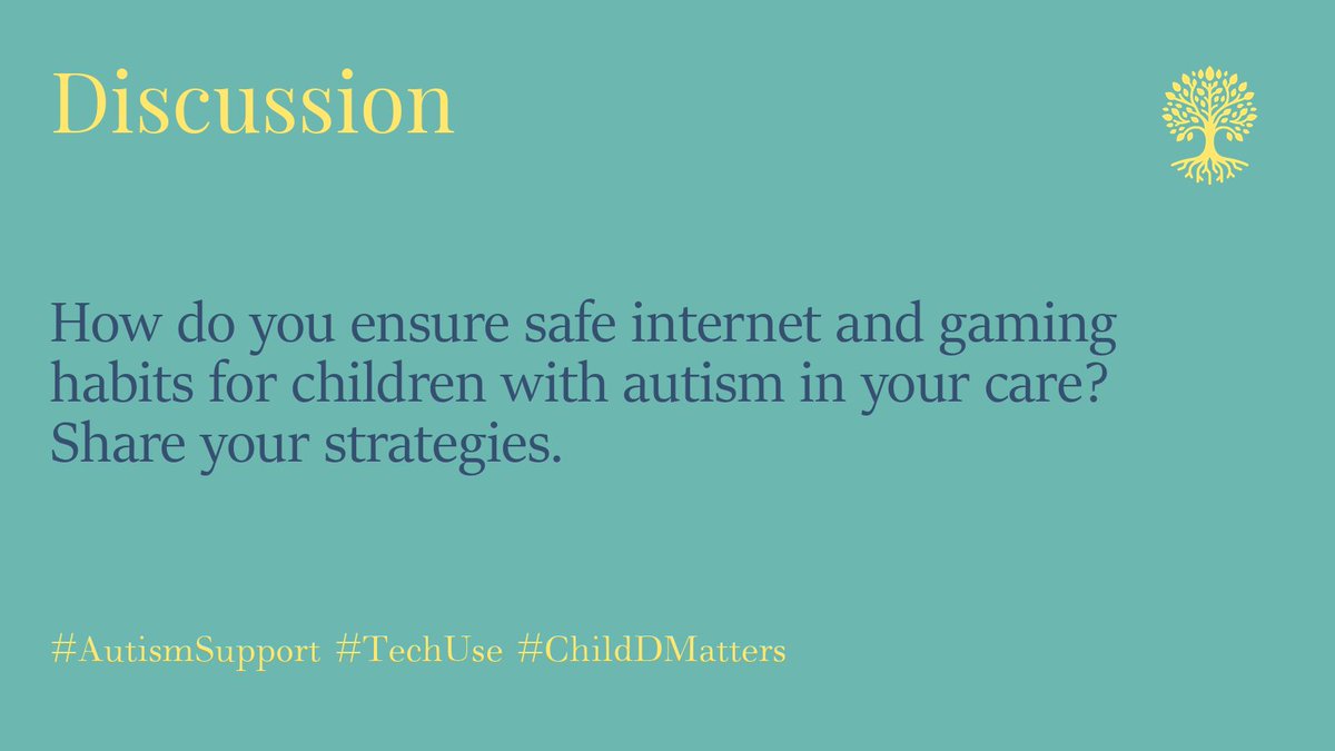 ChildDMatters's tweet image. How do you ensure safe internet and gaming habits for children with autism in your care? Share your strategies. #AutismSupport #TechUse #ChildDMatters 3/5