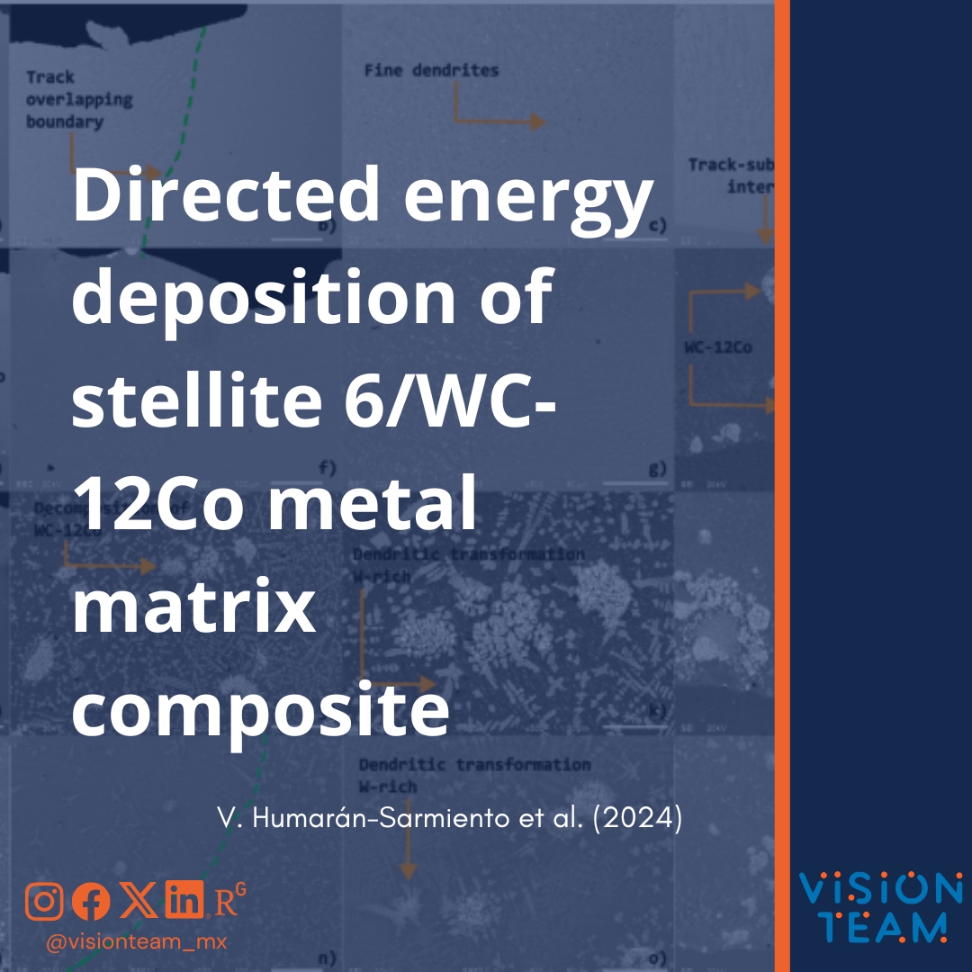 visionteam_mx's tweet photo. Directed energy deposition of stellite 6/WC-12Co metal matrix composite: a thread 🧵
Read the complete article wrote by Viridiana Humarán Sarmiento here:
➡️ https://t.co/99LnDL80SI
@ViridianaHS0683 @__Angel_Ivan
#Stellite6 #MetalMatrixComposite #DED #AdditiveManufacturing https://t.co/IMEQkERdci