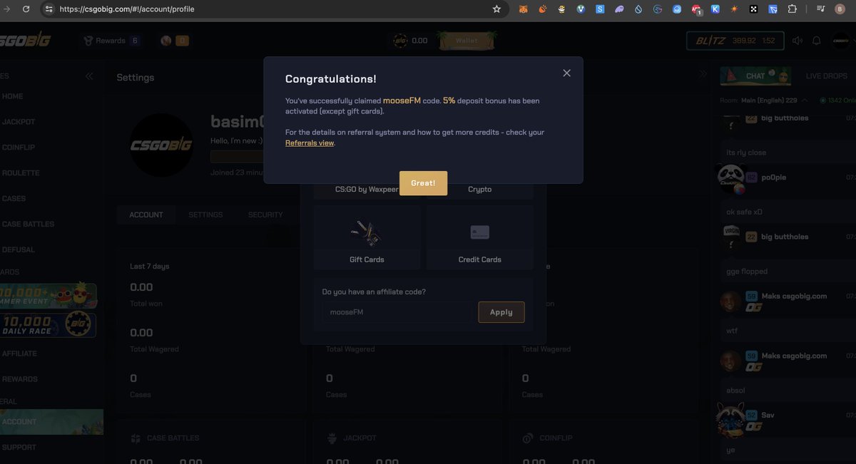 Basimx0's tweet photo. @MooseFM_ @csgobig All done bro, thanks, goodluck all https://t.co/SbKqrlFaM9