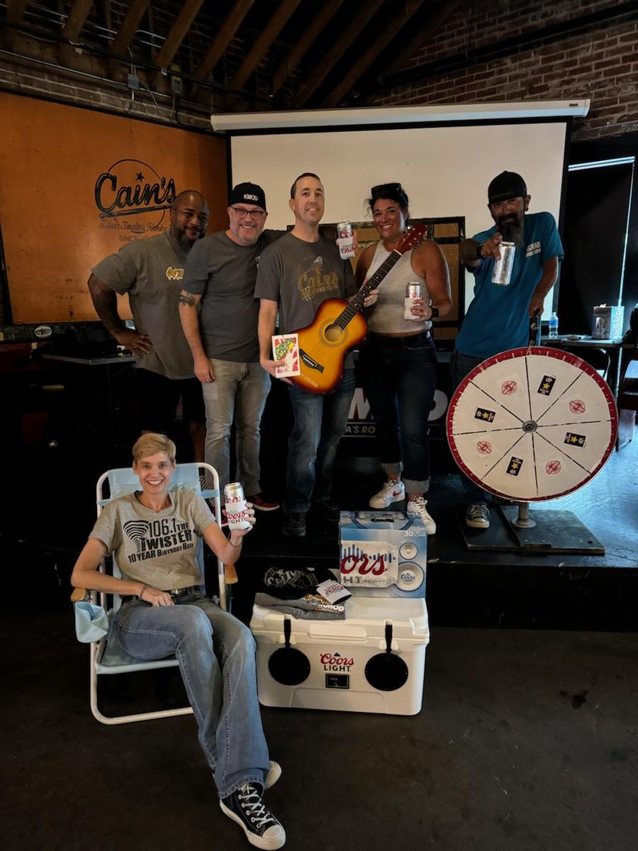 T_Town_Cubbies's tweet photo. Huge Grand Prize win! 2 tickets to 100 concerts for @CainsBallroom and a bunch of swag courtesy of my friends @975KMOD, @1061thetwister, @bmms, @CoorsLight. #RadioChamp #winning #Cains https://t.co/JNiPQsZsQf