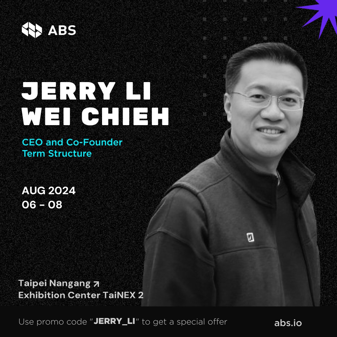 Join Jerry Li at #ABS2024 ⿻

<a href="/jerrywcli/">jerrywcli</a> has 25 years of experience in risk management and business development in financial markets, and is the CEO and co-founder of <a href="/TermStructLabs/">TermStructLabs</a>.
