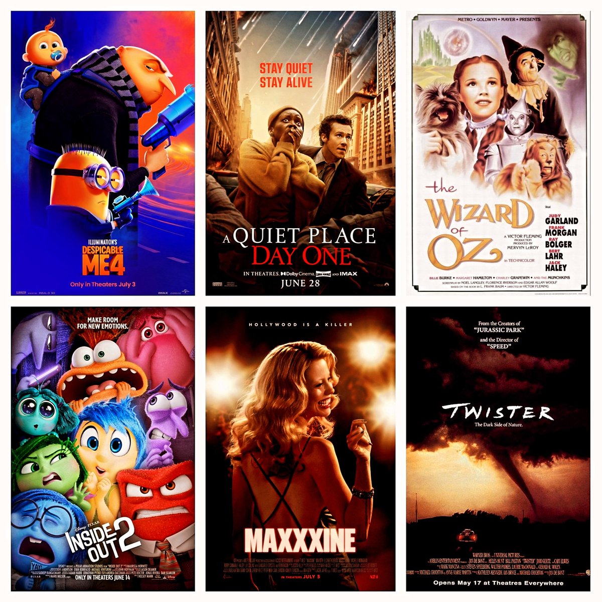 Starts Friday (July 12th) <a href="/stardustdrivein/">Stardust Drive-In</a> 
Screen 1: Despicable Me 4 w/ Inside Out 2.
Screen 2: A Quiet Place Day One w/ MaXXXine.

Retro Wednesday (July 17th)
1939's Wizard of Oz w/ 1996's original TWISTER.

Tickets on sale NOW @ stardustdrivein.com