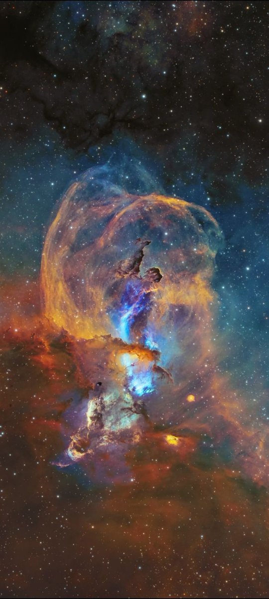 maiz_julio's tweet photo. NGC 3576, aka, The Statue of Liberty Nebula (SHO) (devprana) - Resolución completa | AstroBin  https://t.co/ViYvzPFj6T https://t.co/RilRO1PzHn