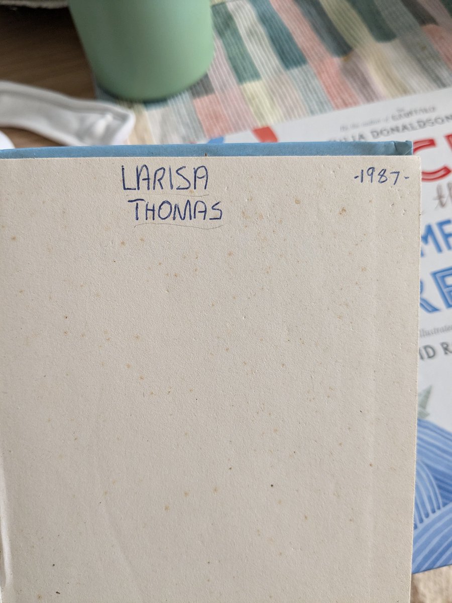 sophiebeerdraws's tweet photo. Cool book inscriptions in some recent acquisitions:

- Larisa Thomas owned The Magic Faraway Tree in 1987. Her and her friends used the back page to write out the initials of their crushes. 

- Wesley, aged 2, got ahold of a crayon and this copy of Jack and the Flumflum Tree. https://t.co/AM5RBL5VsX
