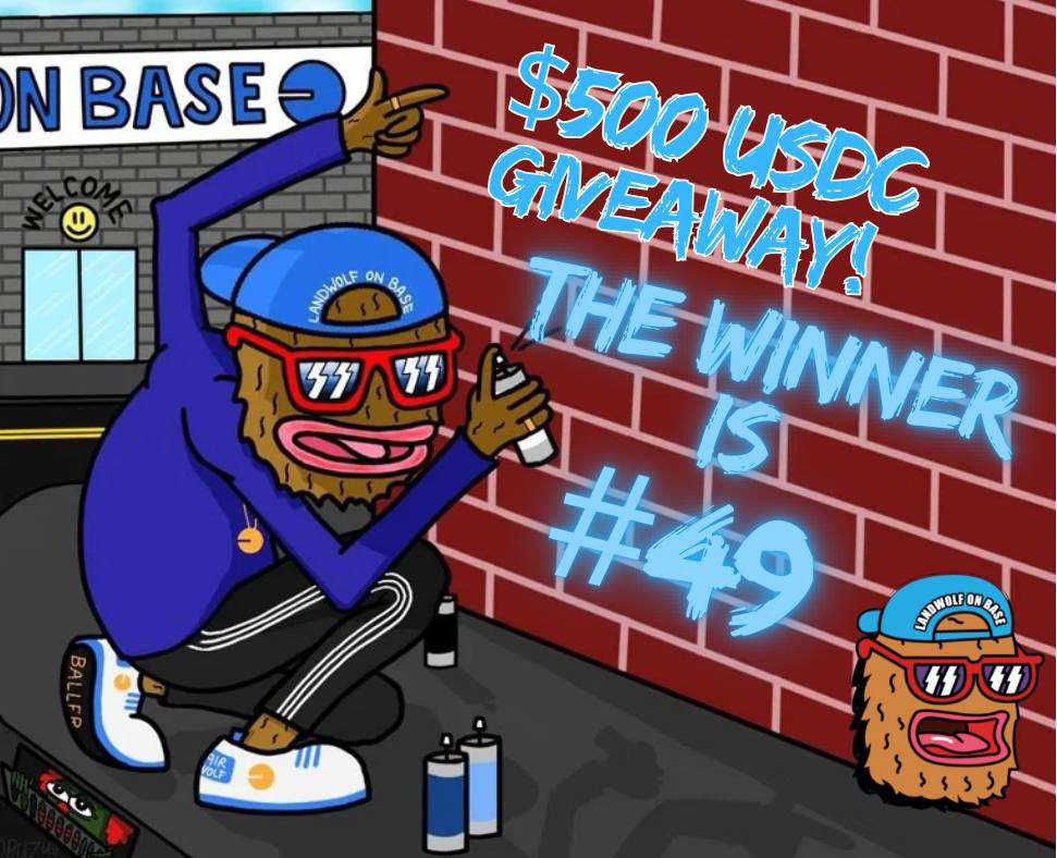 LandWolf_Base's tweet photo. The Winner of the first $Wolf $500 USDC Drawing is Number #49
You also have to have held $50 worth of LandWolf prior to the drawing.
Please @RusGlove on Telegram with proof you own NFT #49
You have 48 hours to claim your $500 USDC
#Base #CoinBase #USDC #Memes #100X https://t.co/mh2xgeEYYR