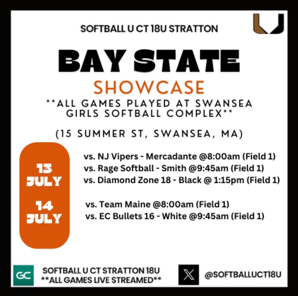 After a 2 week break we are finally back on the field. Come check us out this weekend in Massachusetts!! Schedule below⬇️⬇️
<a href="/SoftballUCT18u/">Softball U CT 18U Stratton</a>