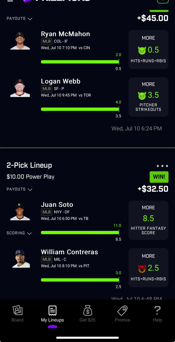 DFSNicholas's tweet image. Not a bad day/night at all. @PrizePicks