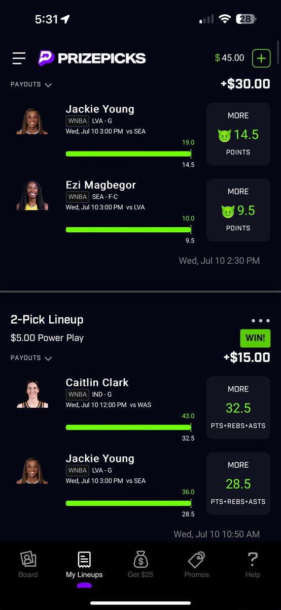 DFSNicholas's tweet image. Not a bad day/night at all. @PrizePicks