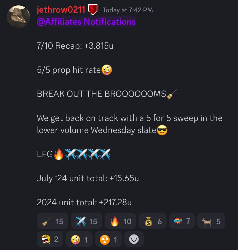 jethrow0211's tweet photo. Michael King o6.5 K’s✅
Michael King o17.5 outs✅
Framber Valdez o17.5 outs✅🎯
Framber Valdez to record a win✅🎯
Nick Pivetta o17.5 outs✅

+3.8u

A 5 FOR 5 BOOK SWEEP🔥🧹✈️

Dominance in the month of July continues in Robbin’ Books🤪

Don’t miss out! (Link below &amp; in bio⬇️) https://t.co/I4rKt8ize5
