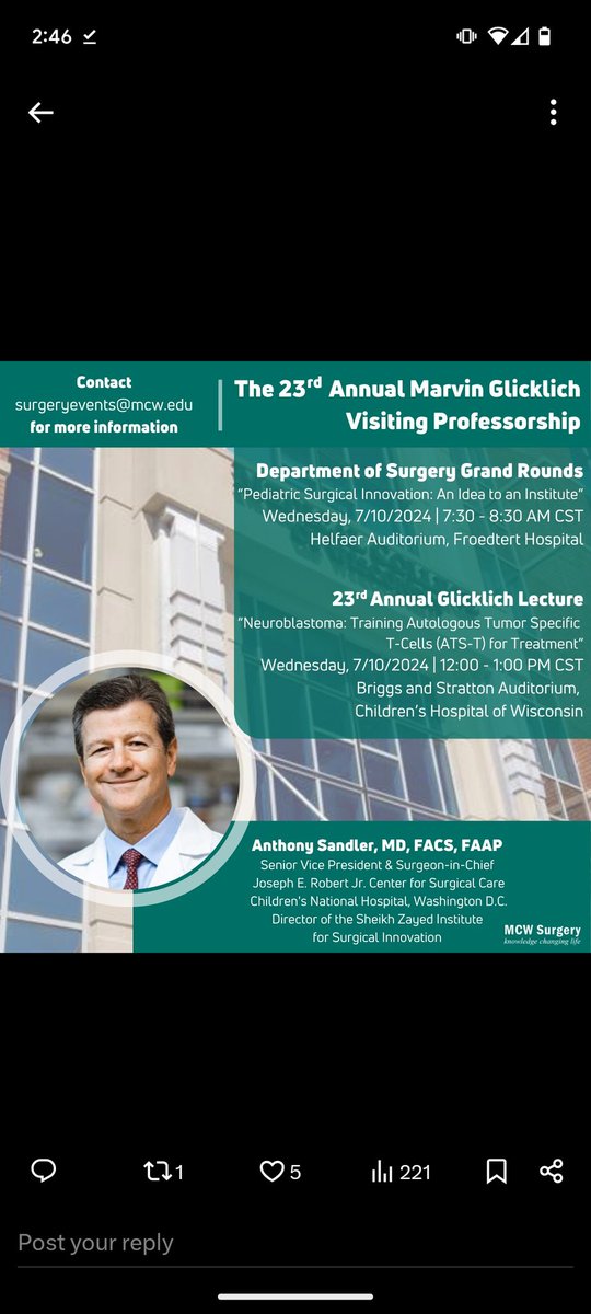 MCW Pediatric Surgery tweet media