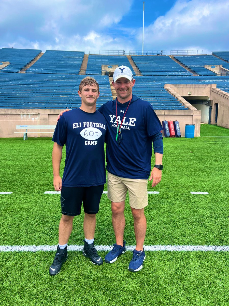 RyanCobb55's tweet photo. Had a great camp today at @yalefootball. Thanks @CoachRenoYale and @ChrisBergeski for this opportunity to get better. https://t.co/H3m9QMpM5l