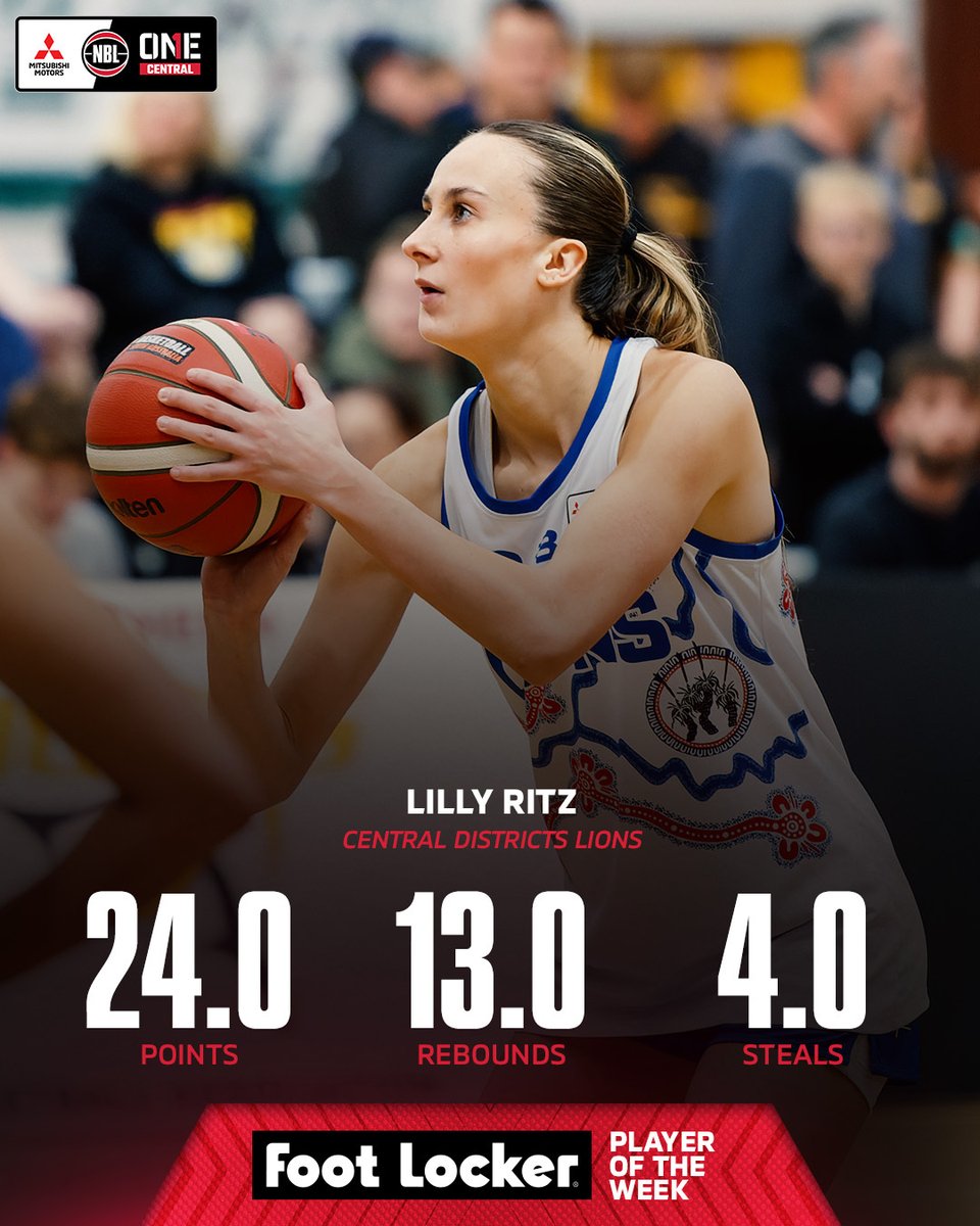 NBL1 (@nbl1) on Twitter photo Lily Ritz is the <a href="/Nbl1Central/">NBL1 CENTRAL</a> Foot Locker Player of the Week! 👟
With a massive average across Round 14, she'll take home a $200 Foot Locker voucher 🛍️ Lily Ritz is the <a href="/Nbl1Central/">NBL1 CENTRAL</a> Foot Locker Player of the Week! 👟
With a massive average across Round 14, she'll take home a $200 Foot Locker voucher 🛍️