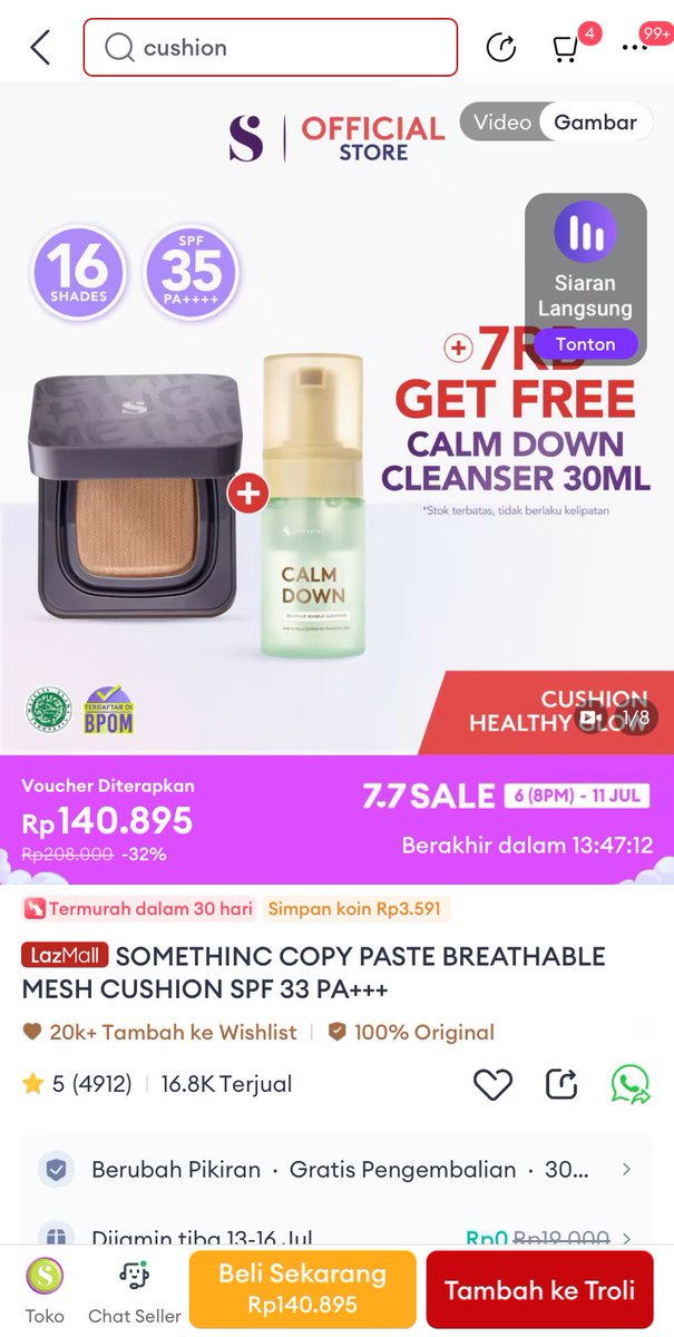 purplesmiile_'s tweet photo. Somethinc Cushion copy paste free cleanser calm down harga 130k

https://t.co/sCW67Gn7ox https://t.co/Uqli17pbIJ