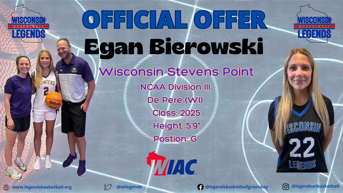 Wisconsin Legends (@wilegends) on Twitter photo 🚨OFFICIAL OFFER🚨Congrats to our LEGEND
<a href="/eganbierowski/">Egan Bierowski</a> on receiving an offer from
@uwspwbb👏🥳THANK YOU Head Coach
@coachhockett & @coachEv_ 💙🖤💜💛#BeALEGEND #LEGENDSLiveHERE 🚨OFFICIAL OFFER🚨Congrats to our LEGEND
<a href="/eganbierowski/">Egan Bierowski</a> on receiving an offer from
@uwspwbb👏🥳THANK YOU Head Coach
@coachhockett & @coachEv_ 💙🖤💜💛#BeALEGEND #LEGENDSLiveHERE
